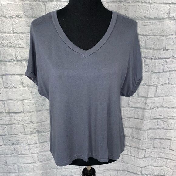 Z Supply women S v-cut short sleeve loose fit top grey - Picture 1 of 9